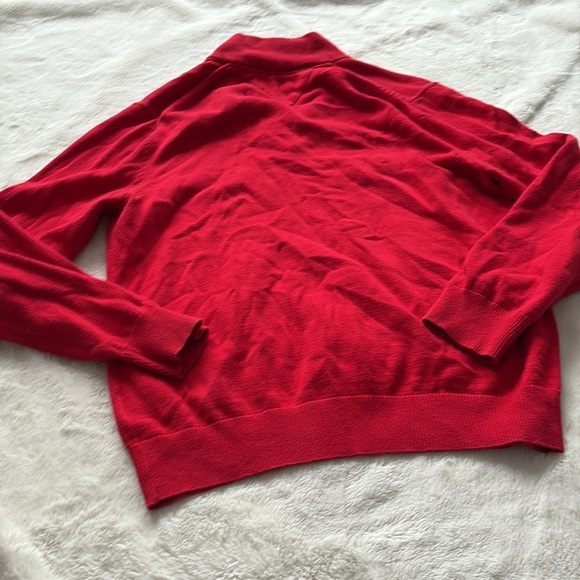 Tommy Hilfiger Red Quarter-Zip Sweater – Size Medium | Preppy Casual Staple | - Picture 6 of 6
